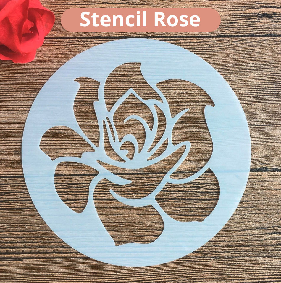 Stencil Rose 2 6" (15cm)