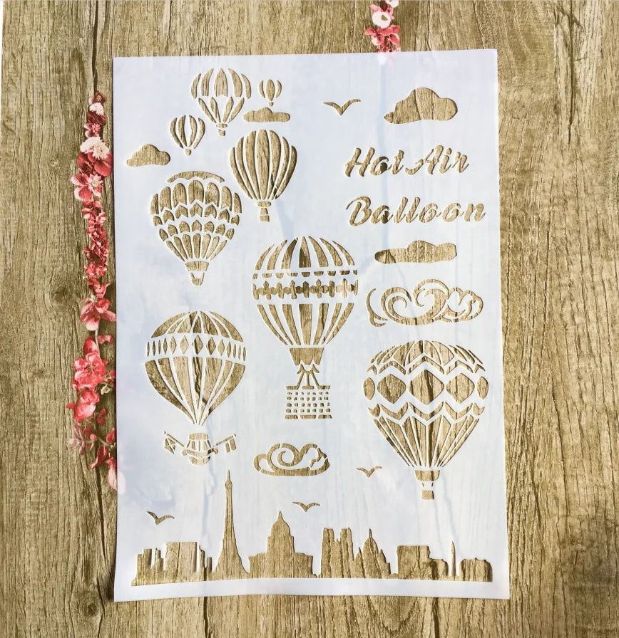 (4pcs) StencilArt Ballon 8.2"x11.4" (21x29cm)