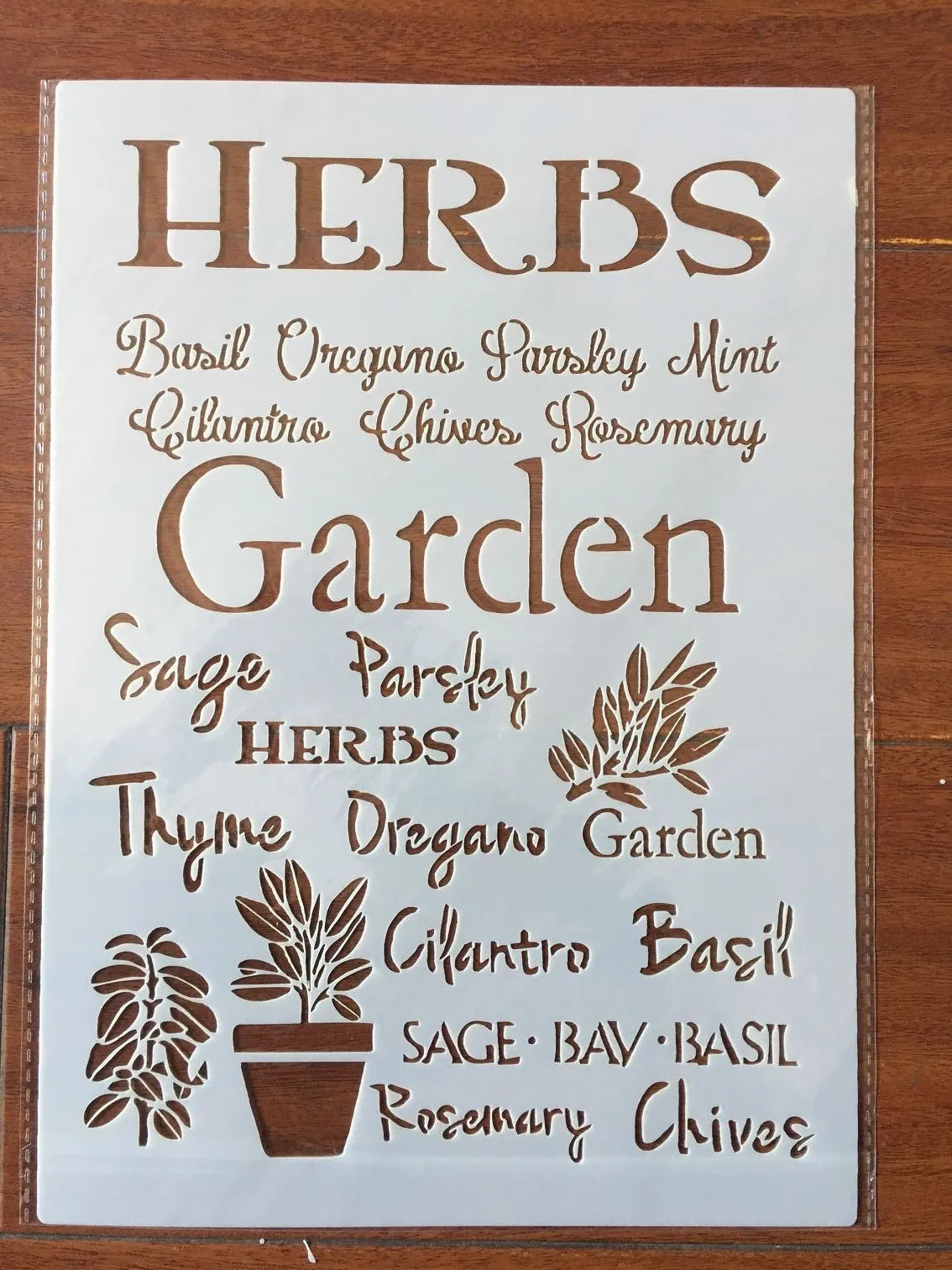 (4pcs) StencilArt Herbs 8.2"x11.4" (21x29cm)