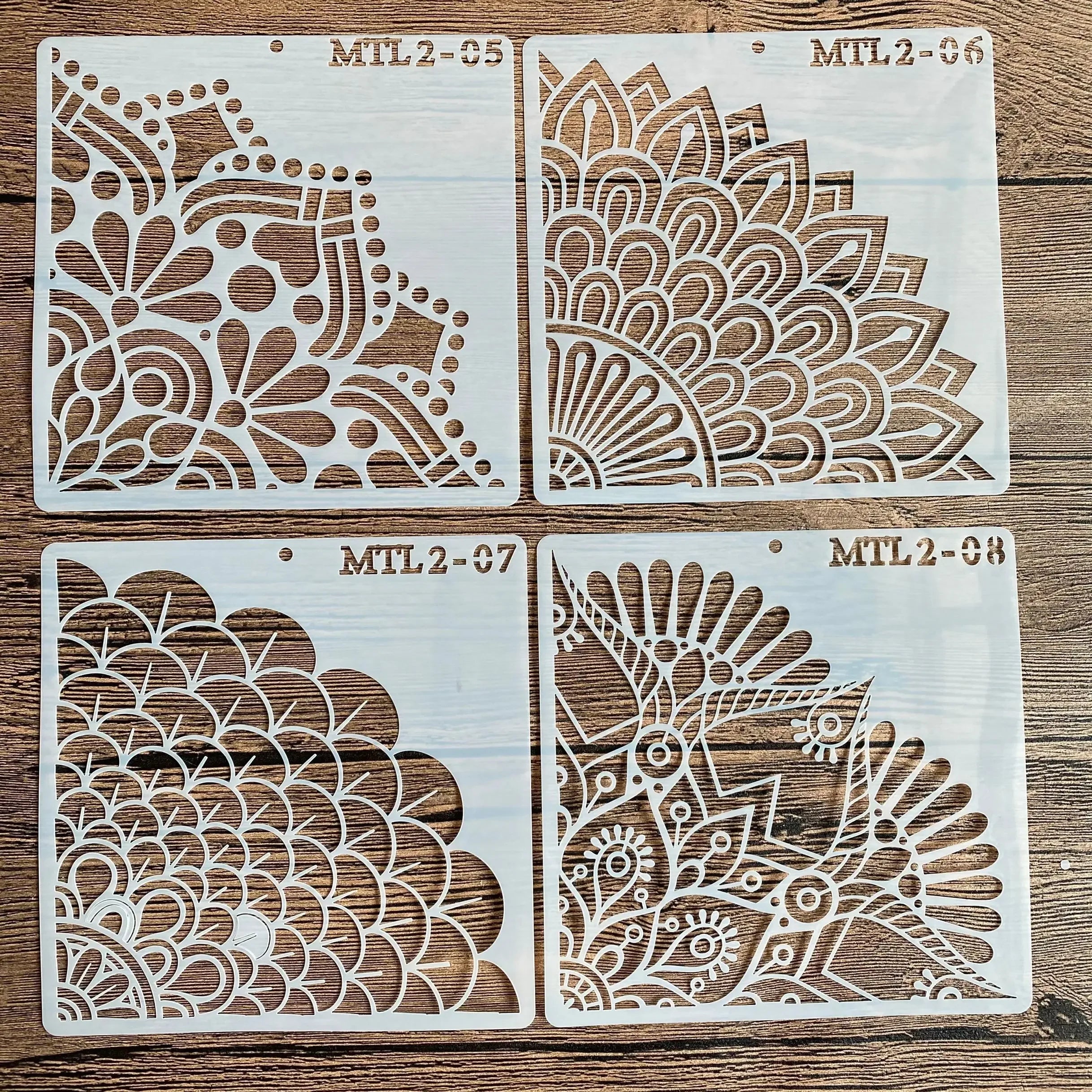 (4pcs) Stencil Miya 5.9"x5.9" (15x15cm)